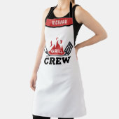 グリルクルーパーソナライズされたエプロン – 名カスタム前BBQ エプロン (インサイチュ)