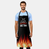 グリルグルエプロンパーソナライズされたバーベキューマスター エプロン (着用した状態)