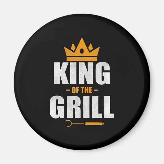 グリルシェフの王 | griling & bbq loversギフト マグネット (正面)