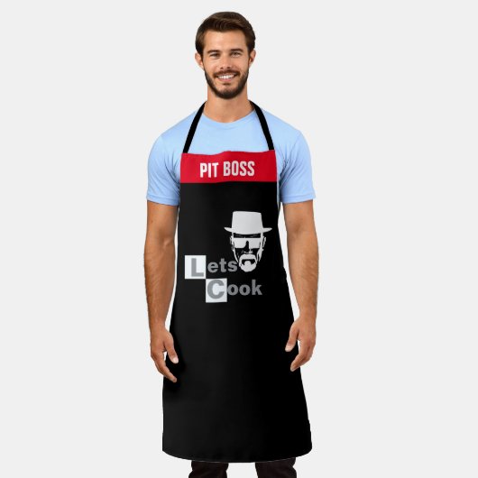 グリルシェフエプロン - 面白い料理好きの態度ギフト エプロン (着用した状態)
