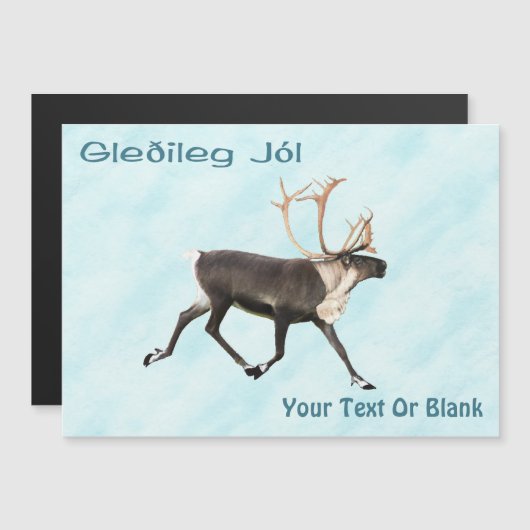 グリルジョル雪の上のブル・カリブー(トナカイ) (正面/裏面)