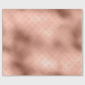 グリルダイヤモンドバラ金ゴールドピンクプリンセスグリッター ラッピングペーパー (フラット)