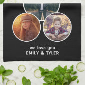 グリルダディモダンオーバル3 Photo Father's Day キッチンタオル (折り畳み)