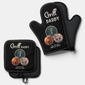 グリルダディモダンオーバル3 Photo Father's Day 鍋つかみ&鍋敷きセット (正面/裏面)