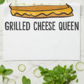 グリルチーズクイーンおもしろいグリルチーズ キッチンタオル (折り畳み)