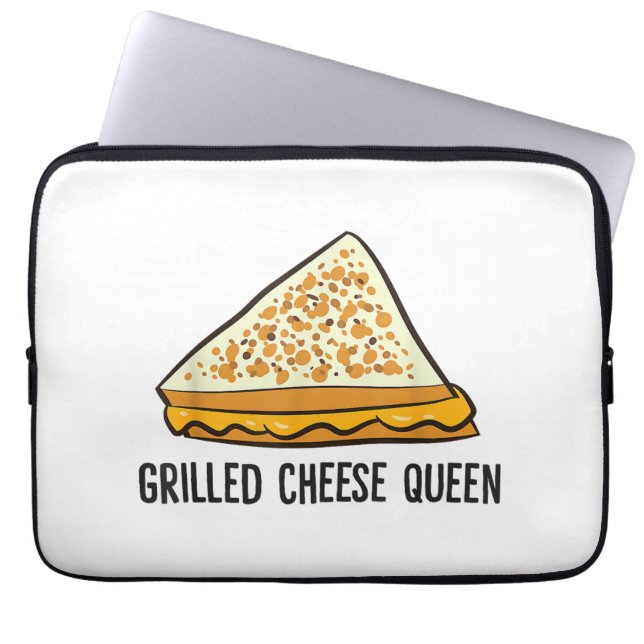 グリルチーズクイーンおもしろいグリルチーズ ラップトップスリーブ (正面)