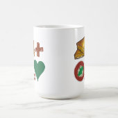 グリルチーズサンドイッチ+トマトスープ=ラブハート コーヒーマグカップ (中央)