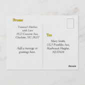 グリルチーズフライレシピカード感謝祭フード ポストカード (裏面)