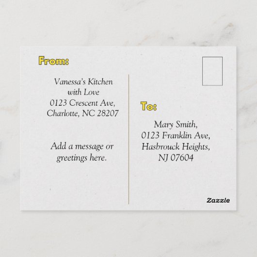 グリルチーズフライレシピカード感謝祭フード ポストカード (裏面)