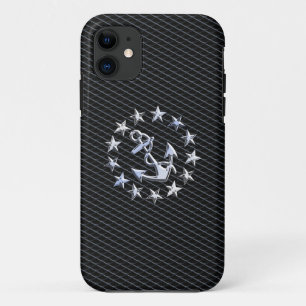 グリルデコールのクロムヨット海車の軍旗 iPhone 11 ケース
