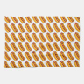 グリルドホットドッグ柄 キッチンタオル (横)