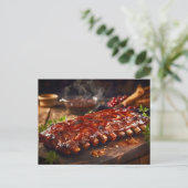 グリルド・スペアリブのBBQ ポストカード (スタンド正面)
