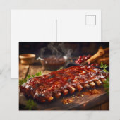 グリルド・スペアリブのBBQ ポストカード (正面/裏面)