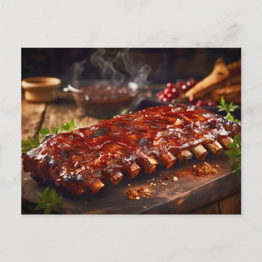 グリルド・スペアリブのBBQ ポストカード (正面)