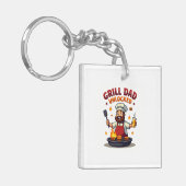 グリルパパロック解除おもしろい- BBQシェフパパデザイン» キーホルダー (正面左)