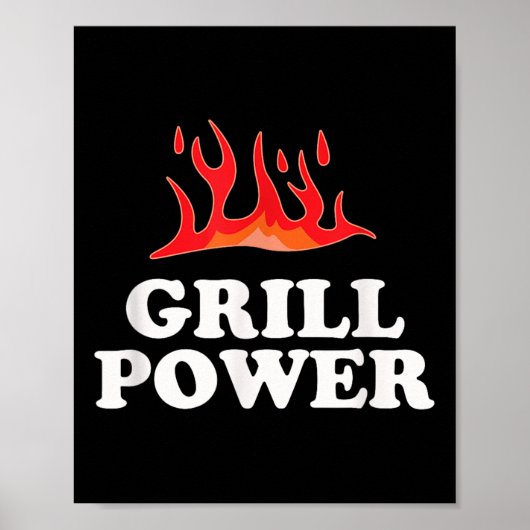グリルパワーおもしろい- Barbeque Bbqスローガンことわざ ポスター (正面)