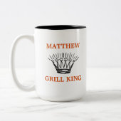 グリルパーソナライズされたキングおもしろい ツートーンマグカップ (左)