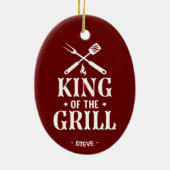 グリルパーソナライズされたクリスマス王 セラミックオーナメント (裏面)