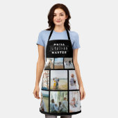 グリルパーソナライズされたマスター名フォトコラージエプロン エプロン (着用した状態)