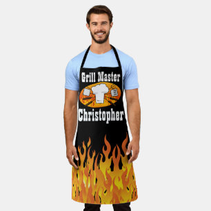グリルパーソナライズされたマスター名BBQシェフエプロン エプロン