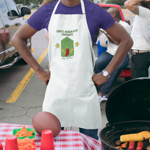 グリルパーソナライズされた軍曹グリル ロングエプロン