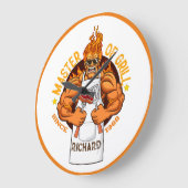 グリルファーザーデイギフトBBQシェフパパ ラージ壁時計 (傾斜)