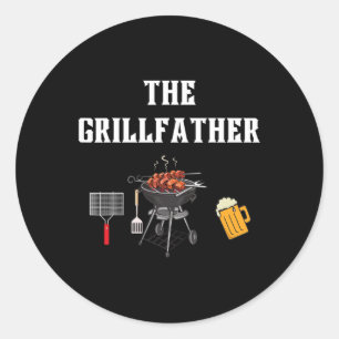 グリルファーザー グリル面白いBBQ肉お父さんおじいちゃん ラウンドシール