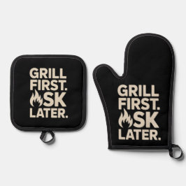 グリルファースト・アスクレイター BBQグリル ダッドユーモア 鍋つかみ&鍋敷きセット