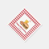 グリルフードハンバーガーホットドッグバックヤードBBQ誕生日 スタンダードカクテルナプキン (角)
