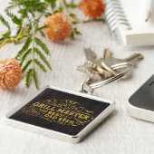 グリルマスターと最高のパパエバーファーズデイブラック キーホルダー (側面)