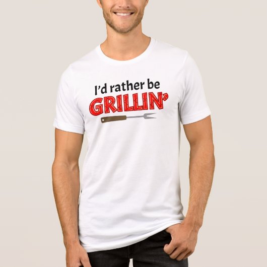 グリルマスターのステーキを焼くのが好き トライブレンドTシャツ (正面)