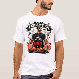 グリルマスターのパパ 父の日おめでとう Tシャツ