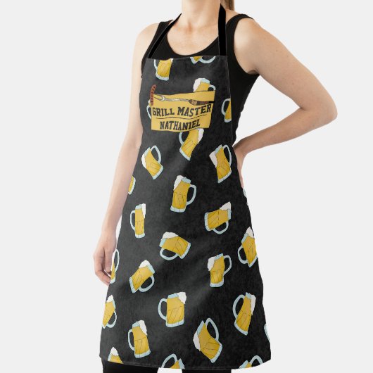 グリルマスターイエローブラックウォーター色のビールステイン エプロン (インサイチュ)