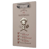 グリルマスタースカリー – ヴィンテージスカルイラストレーション クリップボード (左)