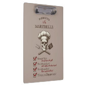 グリルマスタースカリー – ヴィンテージスカルイラストレーション クリップボード (右)