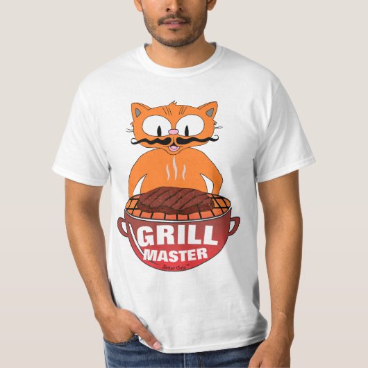 グリルマスターセニョールGato™グリリングBBQ おもしろい Tシャツ (正面)