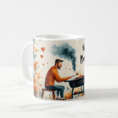 グリルマスターパパおもしろい父の日バーベキューギフト コーヒーマグカップ (正面左)