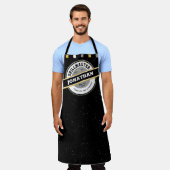 グリルマスターパパバーベキューおもしろいヒップスターブラック エプロン (着用した状態)