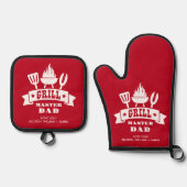 グリルマスターパパ赤 鍋つかみ&鍋敷きセット (正面)