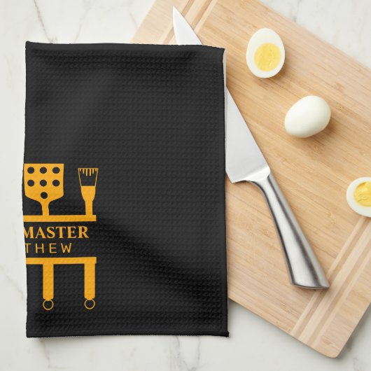 グリルマスターファーザーズデーカスタム文字 キッチンタオル (四つ折り)