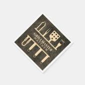 グリルマスターフェイクレザー名クラシックBBQツール スタンダードカクテルナプキン (角)