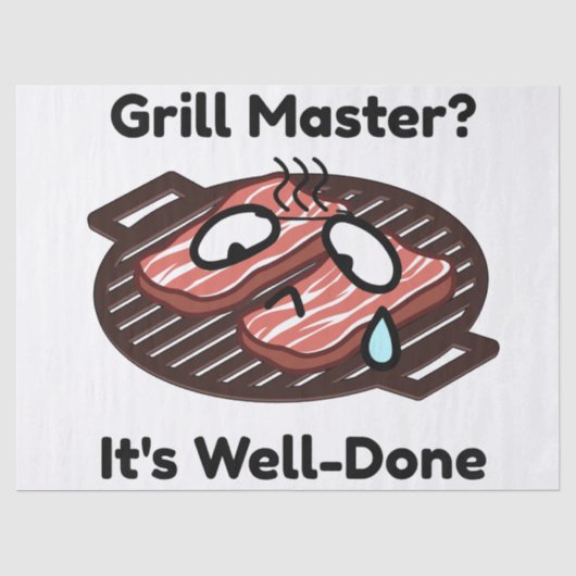 グリルマスター上手に焼けました おもしろいBBQギフト 薄葉紙 (正面)