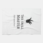 グリルマスター名の追加文字料理最高のbarequ キッチンタオル (横)