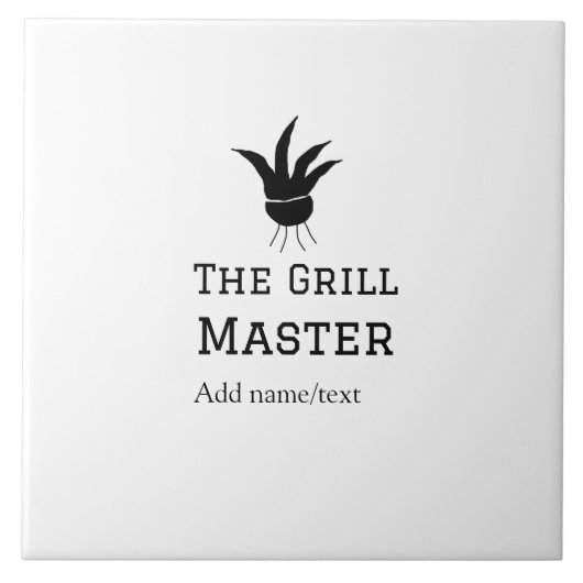 グリルマスター名の追加文字料理最高のbarequ タイル (正面)
