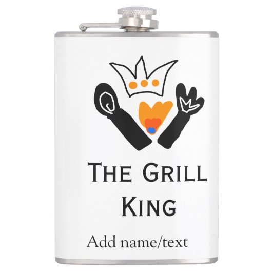 グリルマスター名の追加文字料理最高のbarequ フラスク (正面)
