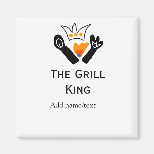 グリルマスター名の追加文字料理最高のbarequ マグネット (正面)