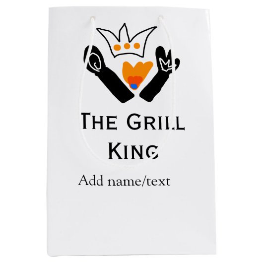 グリルマスター名の追加文字料理最高のbarequ ミディアムペーパーバッグ (正面)
