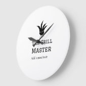 グリルマスター名の追加文字料理最高のbarequ ラージ壁時計 (傾斜)