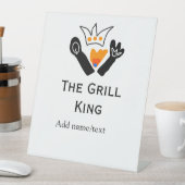 グリルマスター名の追加文字料理最高のbarequ 台座サイン (インサイチュ)