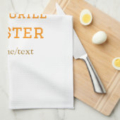 グリルマスター名を追加文字料理最高の黄 キッチンタオル (四つ折り)